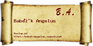 Babák Angelus névjegykártya